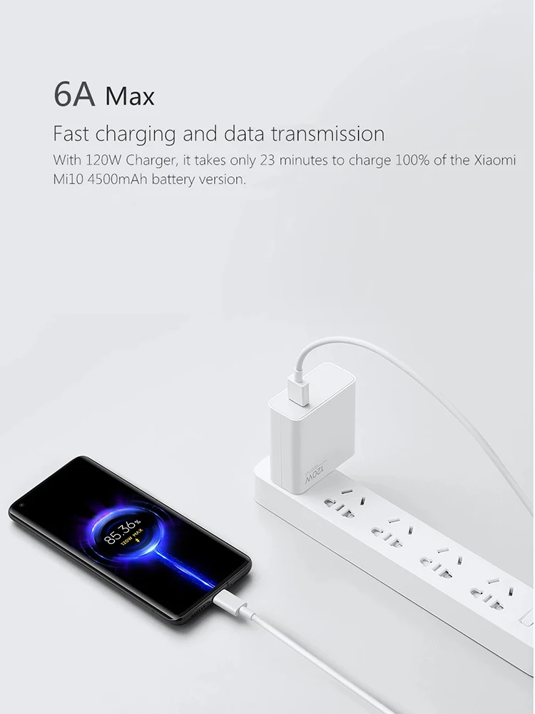 Xiaomi 120W Max Charger EU Original Fast Charge 6A ประเภท C สำหรับสีดำฉลาม4S 5฿ Pro โทรศัพท์มือถือ