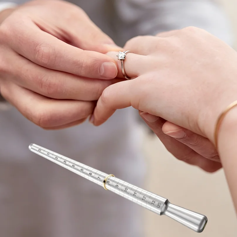 Solid Aluminum Ring Sizer Mandrel Hammerable Round Measurer Repair Tool for Distorted Rings Jewelry Craft Supplies