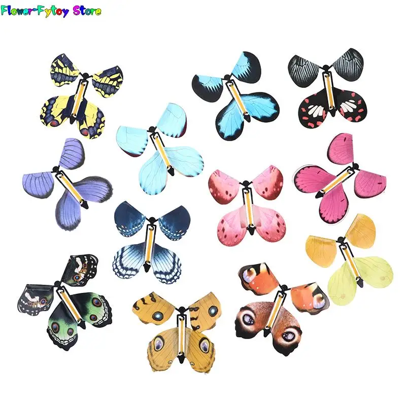 1-10Pcs Magic Butterfly flying Card Toy with Empty Hands Butterfly Wedding Magic Props Magic Tricks Outdoor Toy Color Random