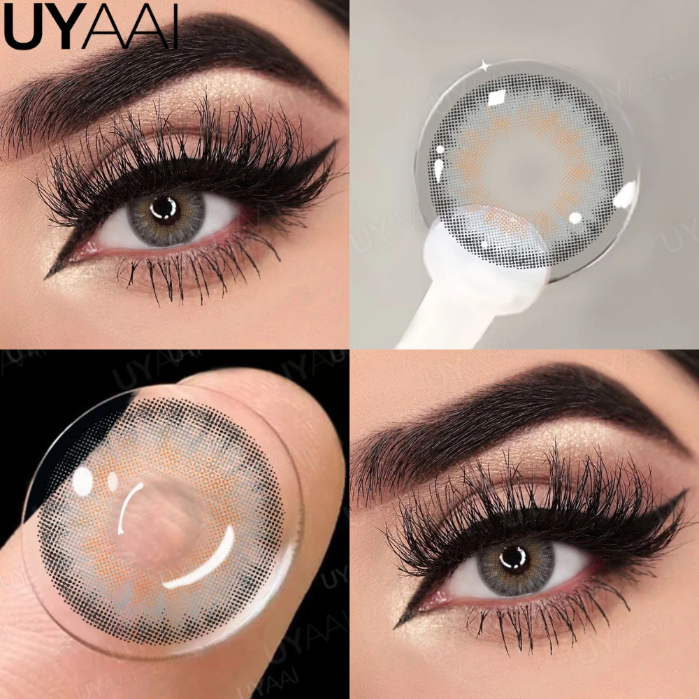 UYAAI Kleopatra-Serie Farbkontaktlinsen für Augen, braune Farblinse, blaue Augen, Kontakt-Make-up, Schönheit, farbige Schüler, grau, natürlich – Detail 31