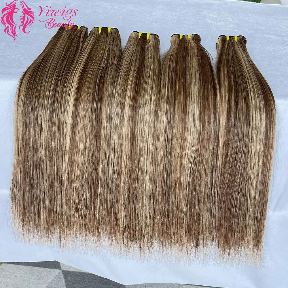 

Highlight P4/27 Bone Straight Human Hair 1/3/4 Bundles Deal Humain Hair Weave Remy Human Hair Extension for Black Women 100G