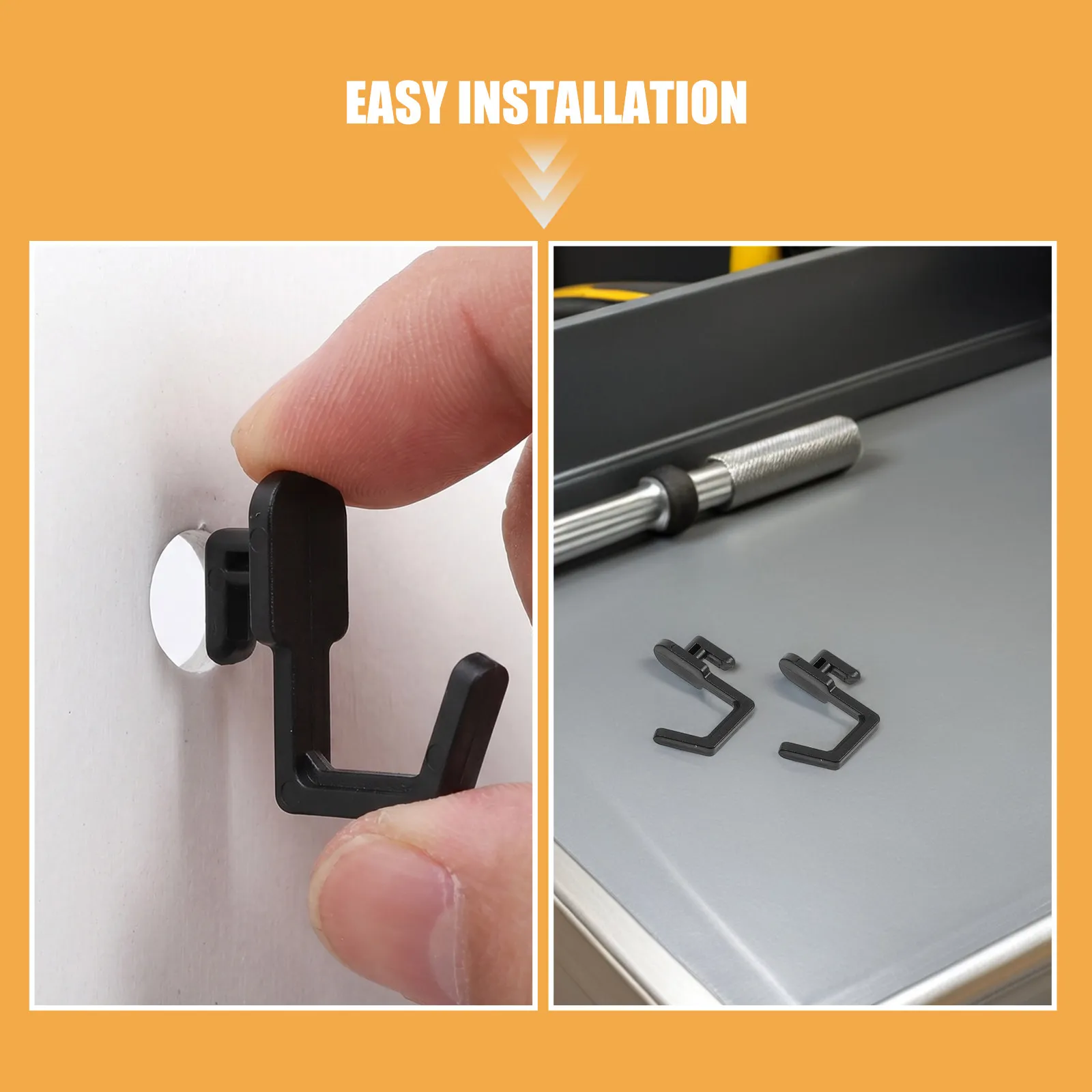 10Pcs Heavy Duty Universal Pegboard Hooks Black Tool Organizer Hooks Garage Workshop Craft Room Wall Storage Accessories