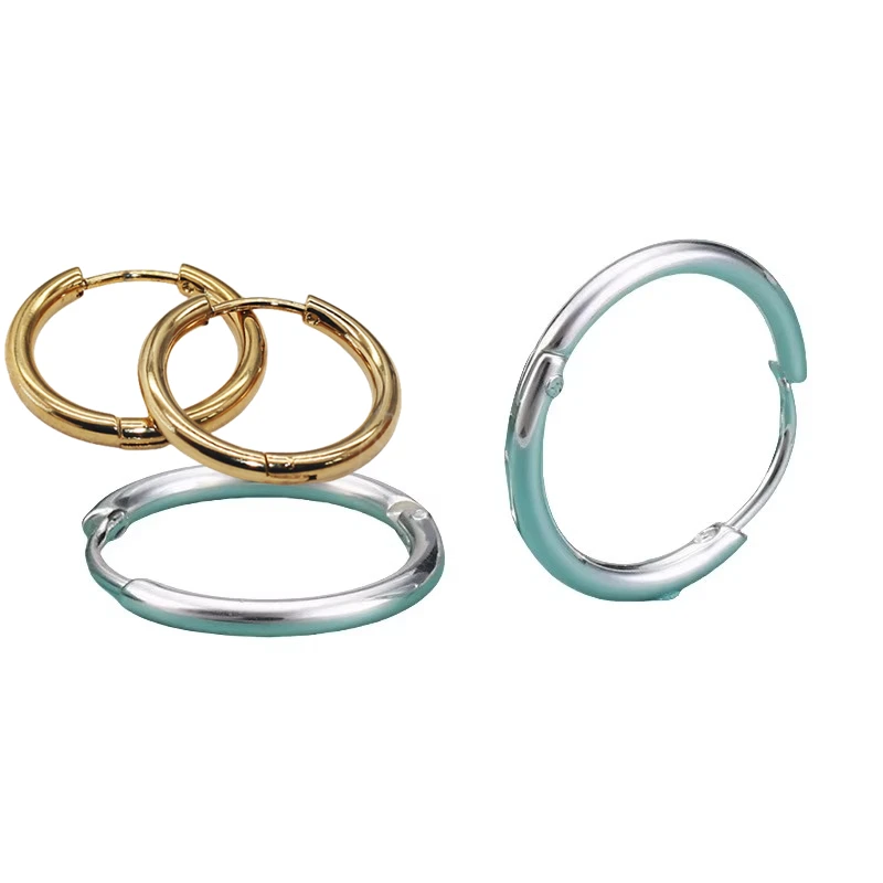 Wire Diameter 2.0mm IP Plating 8/10/12/14/16/18/20mm Stainless Steel Hoop Earrings No Fade Allergy Free Classical Brief Style