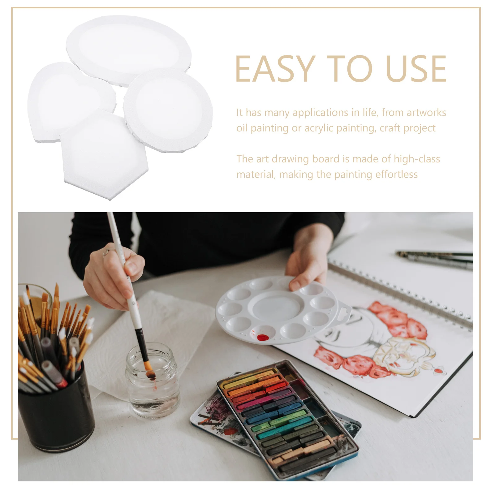 

4Pcs Oil Painting Boards Simple Design Practical for Household and Professional Artistic Creations Art Painting Frames