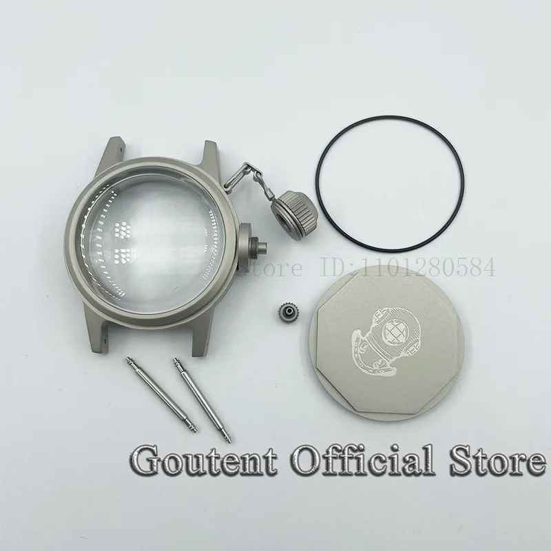 Goutent 36mm Frogman Diving Silver Black Watch Case K1 Lid Glass For NH35/36/4R/6R Movement Fit 28.5MM Dial