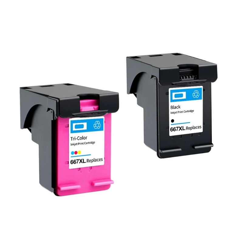 

667XL Refillable Ink Cartridge Works with for HP DeskJet Advantage 1275 2374 2375 2376 2775 Printer Refill Ink Dropship