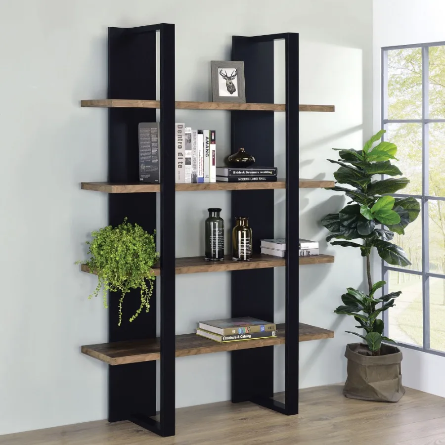 

Mystrene Black and Walnut 4Shelf Bookcase