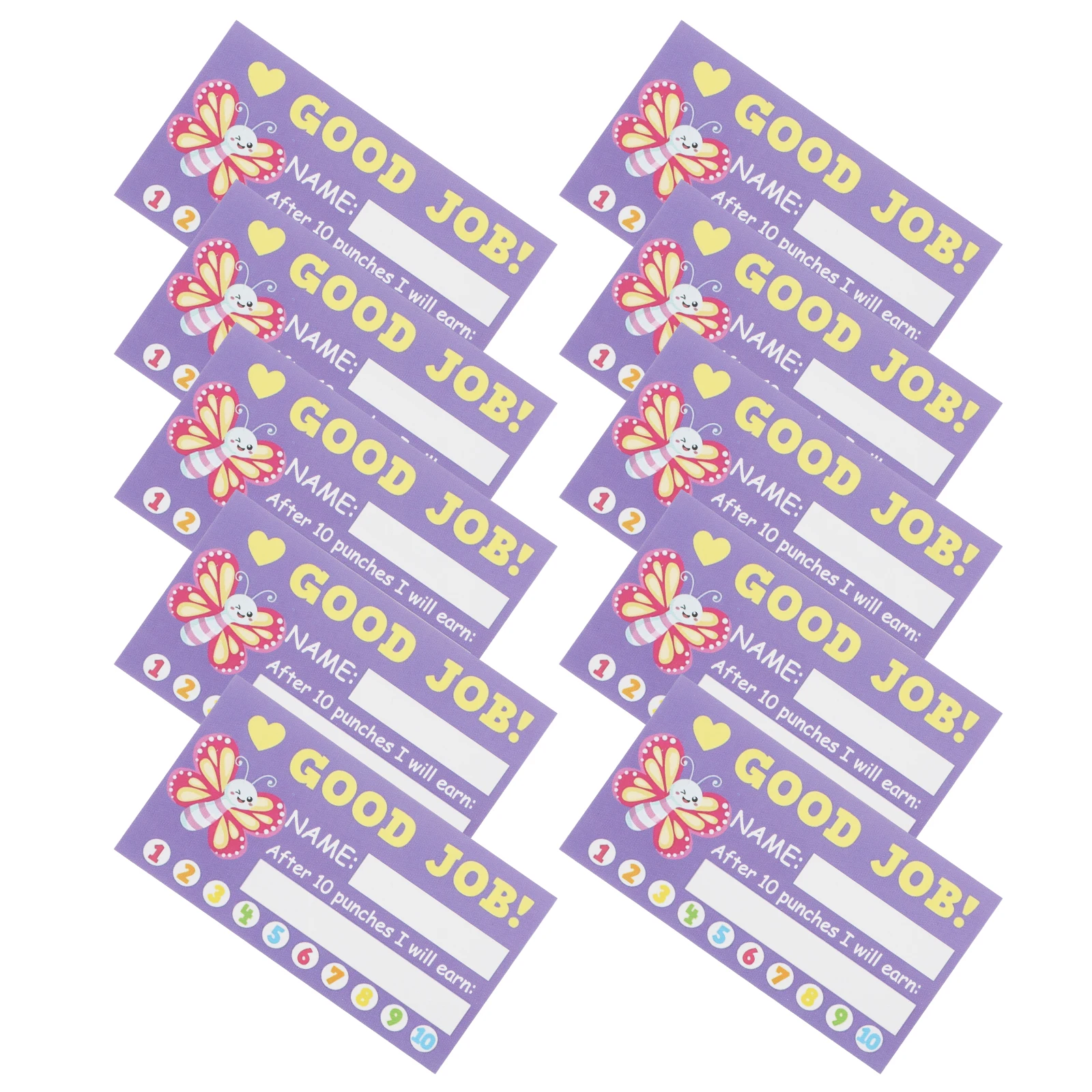 

50 Sheets Reward Cards for Kids Incentive Chart Positive Behavior Punch Cards Cardstock Classroom Tracking Tools Student