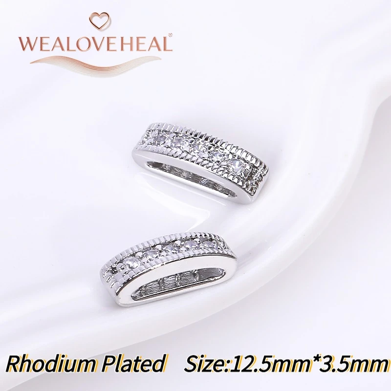 18K vergoldete Messing-Rechteck-Abstandshalter, luxuriöser Micro-Pavé-CZ-Trennverbinder für DIY-Schmuckherstellung, Großhandel – Detail 23