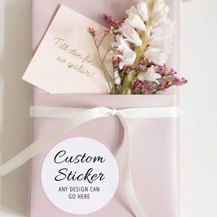 500 قطعة من الملصقات الشخصية المخصصة (للحفلات الزفاف والمعمودية والحفلات وتغليف الهدايا)