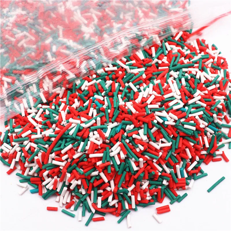 Wholesale 5mm Long Cylindrical Polymer Clay Sprinkles Colorful Clay Slices for DIY Crafts Tiny Cute Plastic Klei Accessories