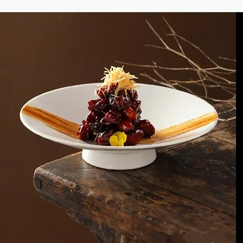 

Тарелка с фруктами на высоких ножках, белые керамические обеденные тарелки, тарелка для макарон, тарелка для суши, тарелки для сашими, тарелка для димсам, десерт