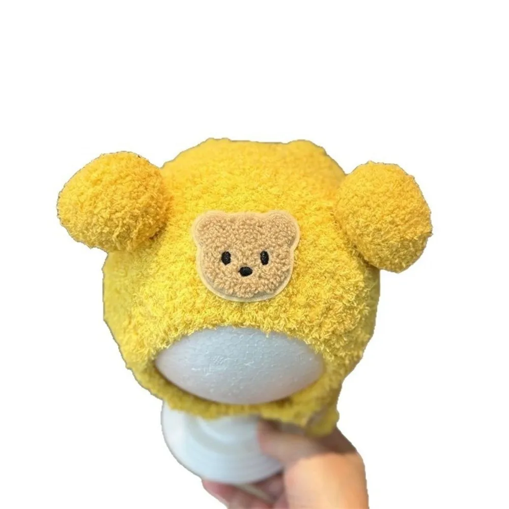 

New Warm Knitted Hat Coldproof Cute Bear Pullover Cap Windproof Pompom Ear Protection Hat Kids