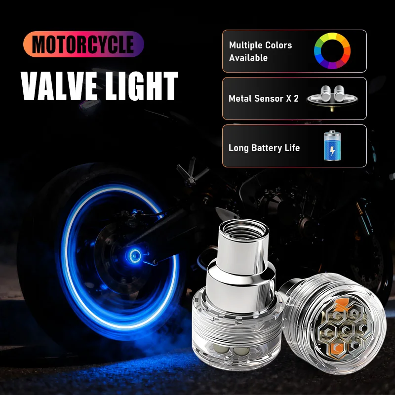 LED Bicycle Wheel Fluorescent Light Motorcycle Tire Valve Light Cover Decoration Neon Electric Car Modification Accessories