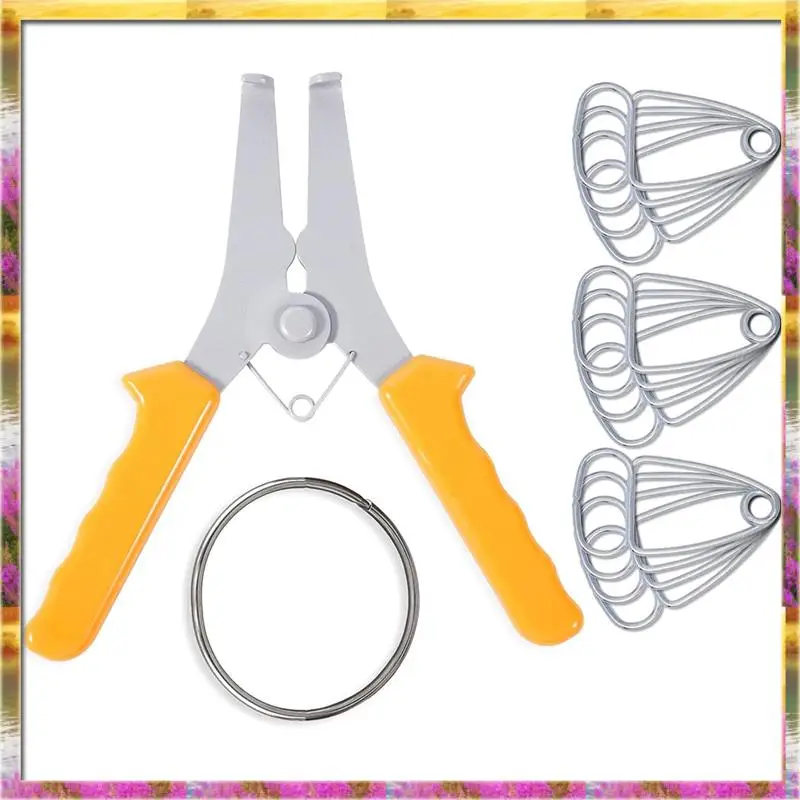 Easy Use 14-Piece Miter Spring Pliers Kit Featuring 1 Set Of 12 Miter Clamps And 1 Storage Ring