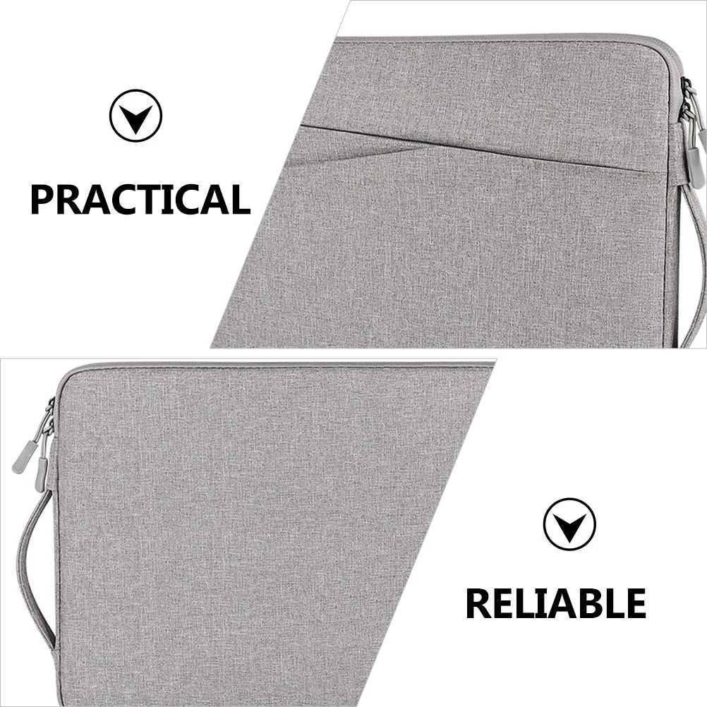 

Laptop Bag Notebook Computer Tote Portable Light Grey Vertical Carrying Office Documents Shock Absorption Anti Fall Wear