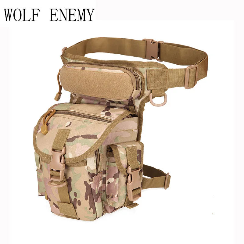 WOLF ENEMY Outdoor Sports 1000D Nylon Tactical Leg Bag Waist Leg Bag for Camping Hiking Climbing Men\'s Hunting Waist Pack