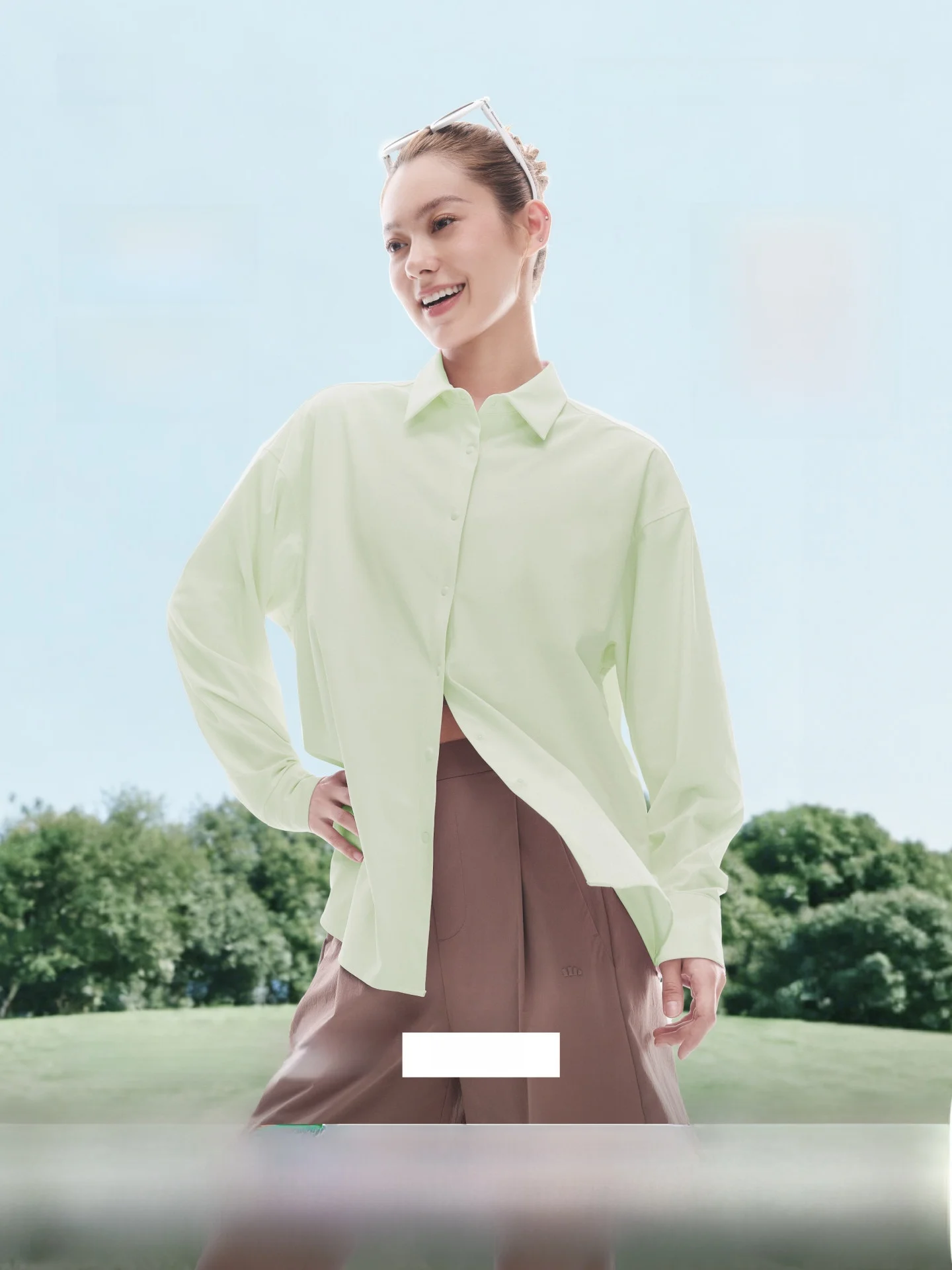 

Женская легкая солнцезащитная рубашка Banana Le AL06, новая весенняя модель, с откидным воротником, дышащая, для ношения под одеждой, синяя.