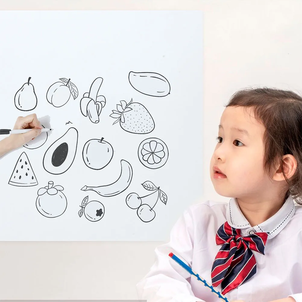 

Children Doodle 45x300cm White Wall Sticker Reusable Dry Erase Board Kids Office Classroom Large Blank for Kids