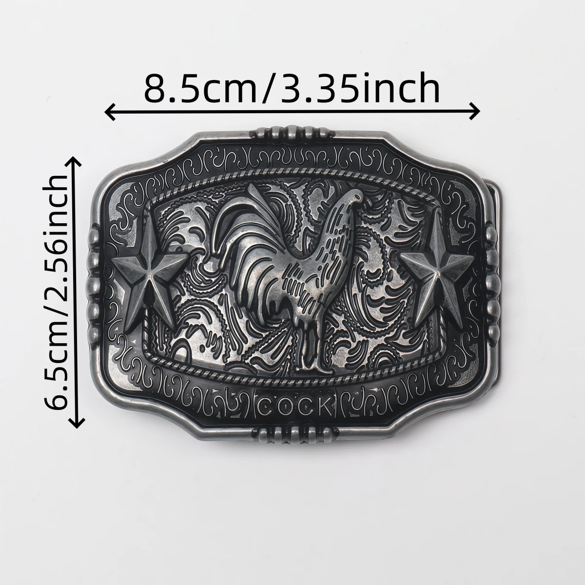 A Belt Buckle Head - A Western Cowboy-Style Belt Buckle Head - A Metal Buckle Head view 2