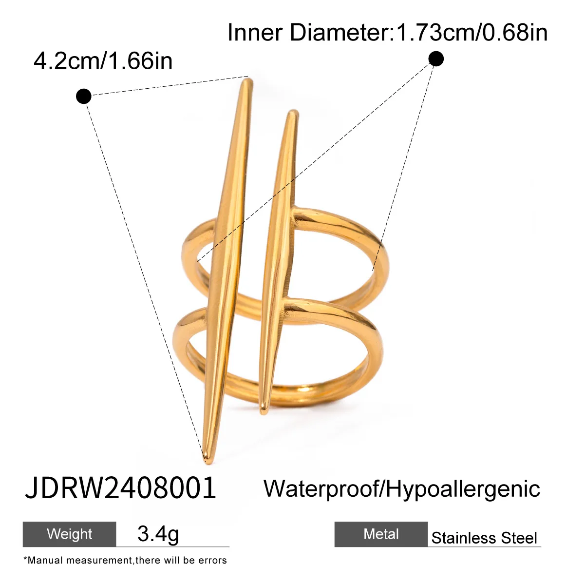 Yori Minimalist Stainless Steel Metal Geometric Open Ring for Women Rust Proof Personalized Jewellery Gift Wholesale