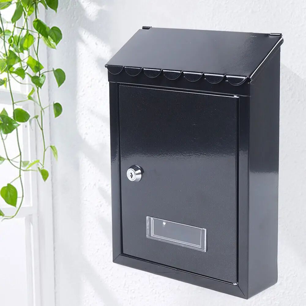 

Extra Large Waterproof Outdoor Drop Box - Modern Wall Mounted Mailbox with 2 Keys post mailbox