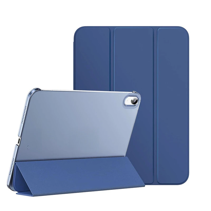 For IPad 10 Tablet Protective Case 10.9in Tri-Fold Semi-Transparent PC Clear Frosted Mini6/7