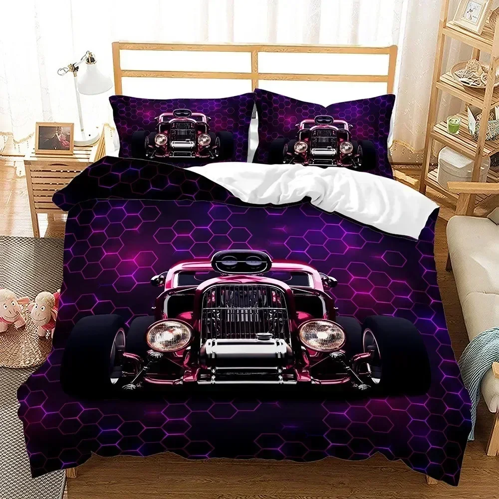 

New 3D Cool Racing Cars Bedding Set Modern 3d Bed Linen Quilt Duvet Cover Sets Home Textile Decor Twin Single Queen King Size