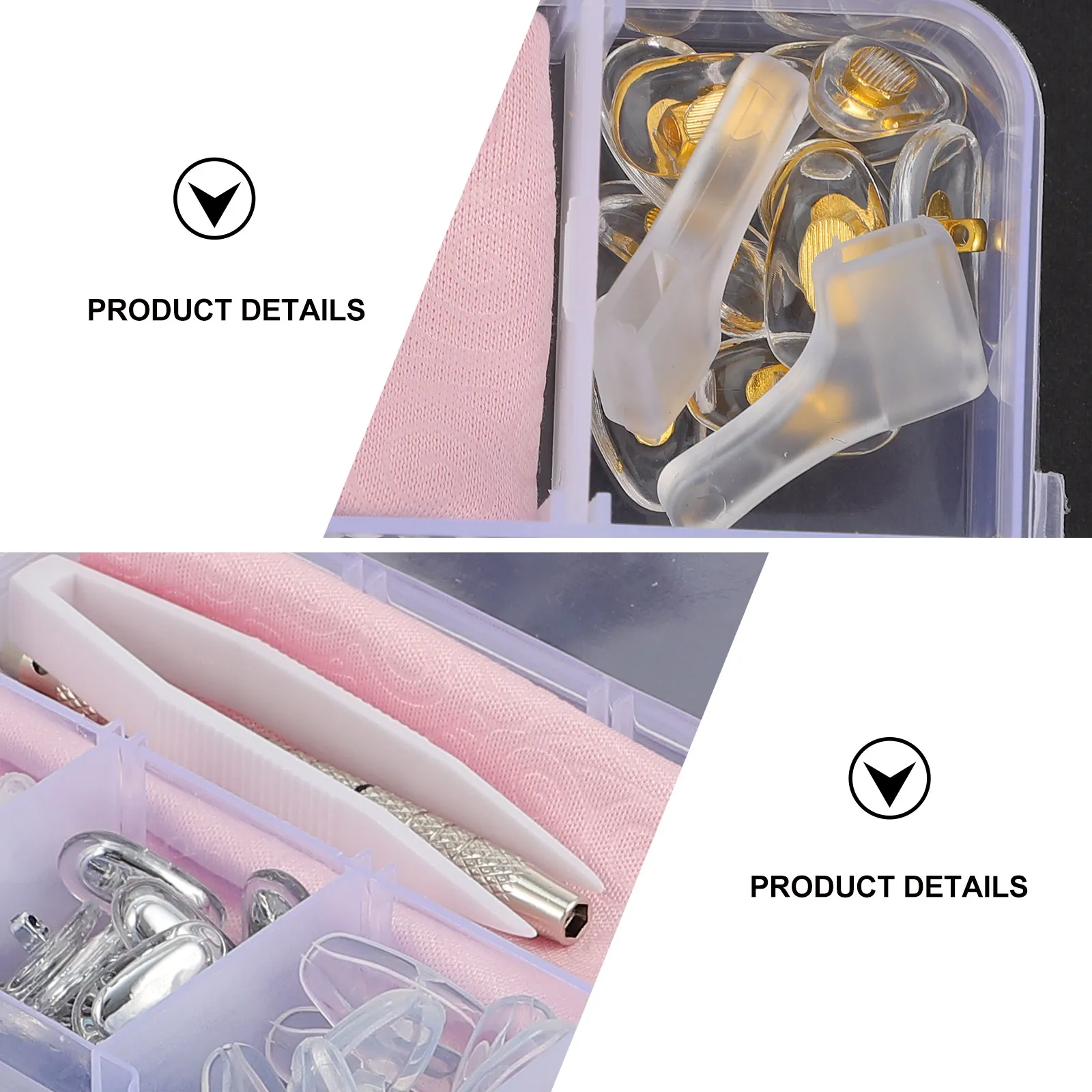 1Set Silicone Nose Pads Glasses Repair Accessories Anti-Slip Ear Support Compact Lightweight Repair Kit Glasses Nose Pads