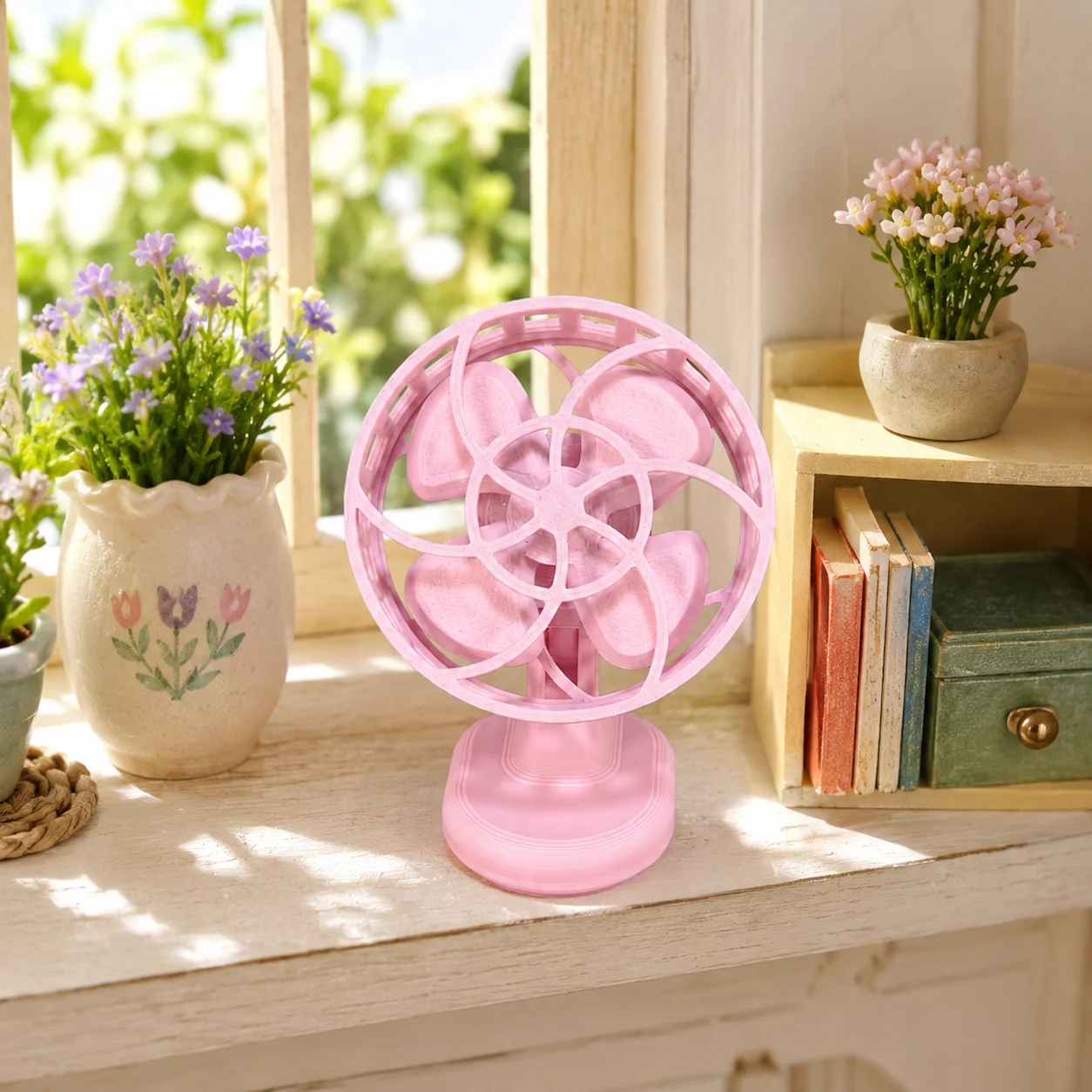 Mini Electric Fan, doll House Living Room, Bedroom Scene Decoration, Shooting Props, Collection for Microscale Enthusiasts