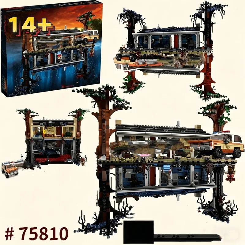 2026 New 2499Pcs Stranger The Upside Down 75810 Building Blocks Puzzle Model Brick Toy For Holiday Christmas Birthday Gifts