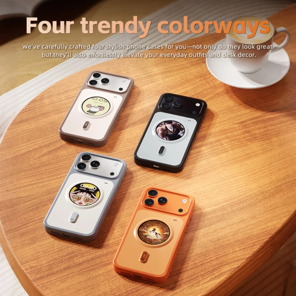 

HD Display Phone Case Photos Display Convenient Charging DIY Screen for IPhone 16 17 Pro Max Wireless Selfie,Bullet Comnents