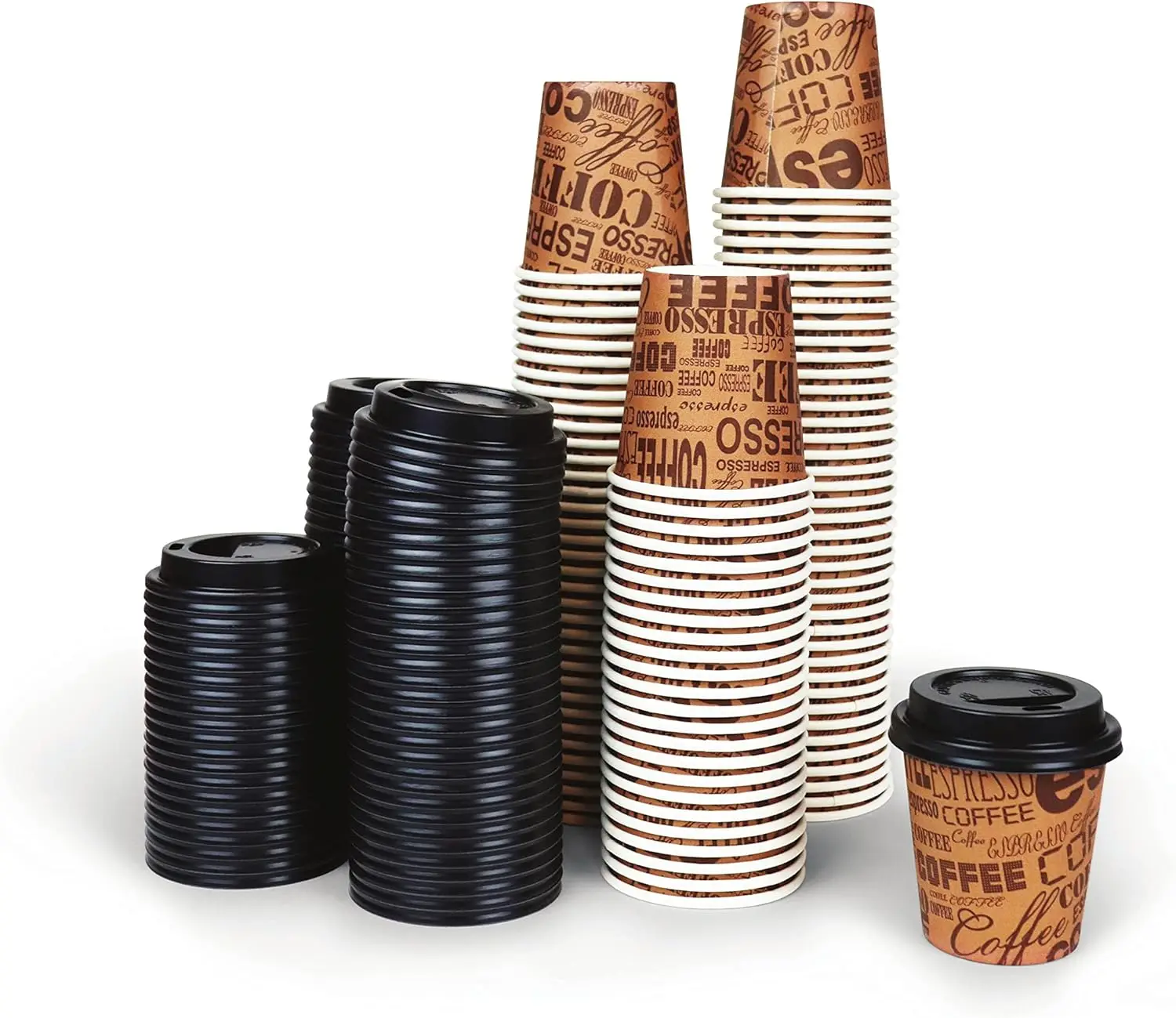 

Pack Of 100 2.5 Oz Disposable Espresso Cuban Coffee Mini Cups With Lids, Paper Cups With Plastic Dome Sip Lid Sample Siz