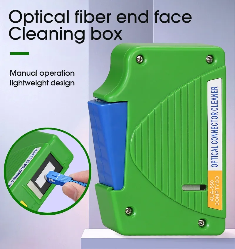 

Optical Fiber End Face Cleaning Box SC/FC/LC/ST Fiber Wiping Tool Pigtail Cleaner FTTH Optic Fiber Cleaner Tools