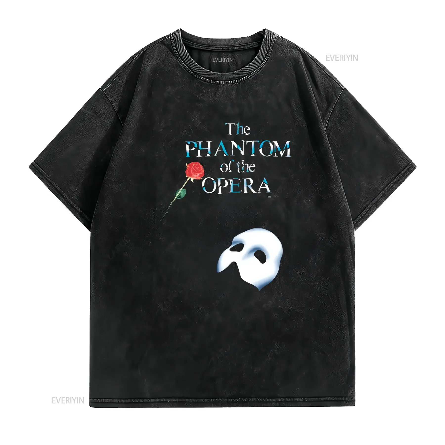 The Phantom Of Opera Famous Broadway Musical Show Black T Shirt Size S to 5Xl vintage Washed Top For Everyday Wear fashion Soft