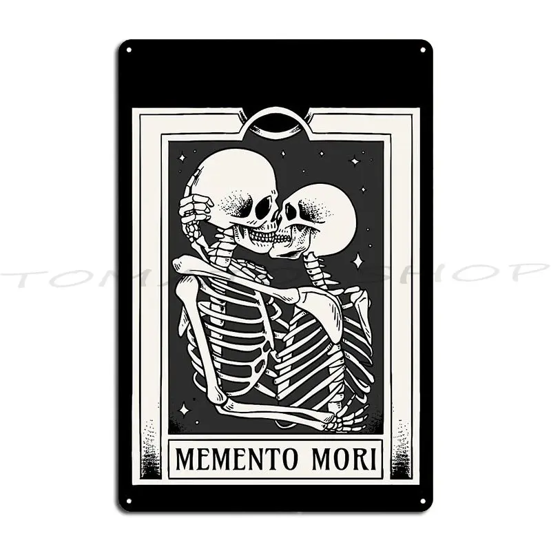 Memento Mori Broken Skeleton Skull Metal Plaque Poster Wall Decor Create Create Kitchen Iron  Tin Sign Poster