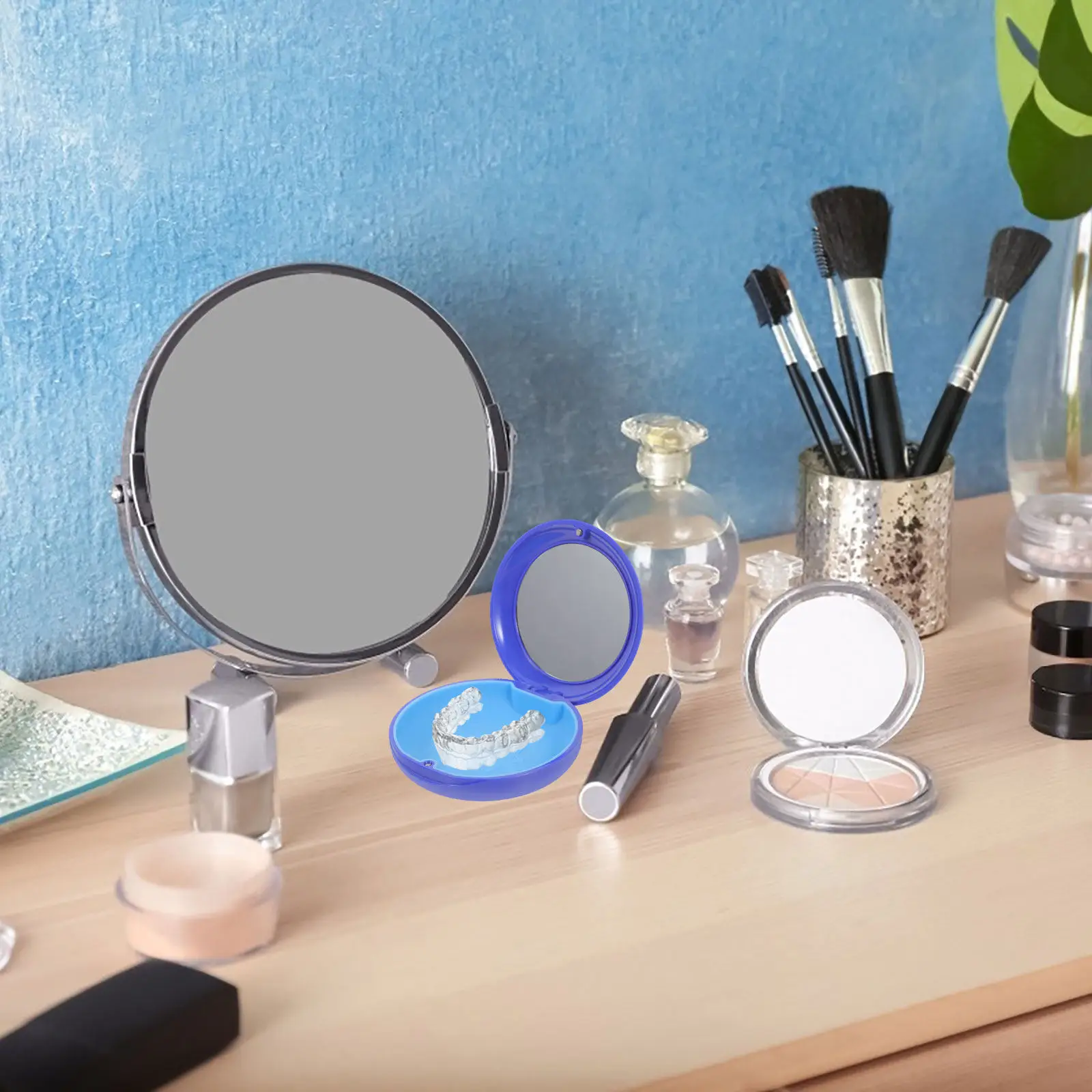 

Многоразовый компактный футляр для ортодонтических ретейнеров, портативный дышащий контейнер для хранения зубных протезов, держатель-протектор для брекетов