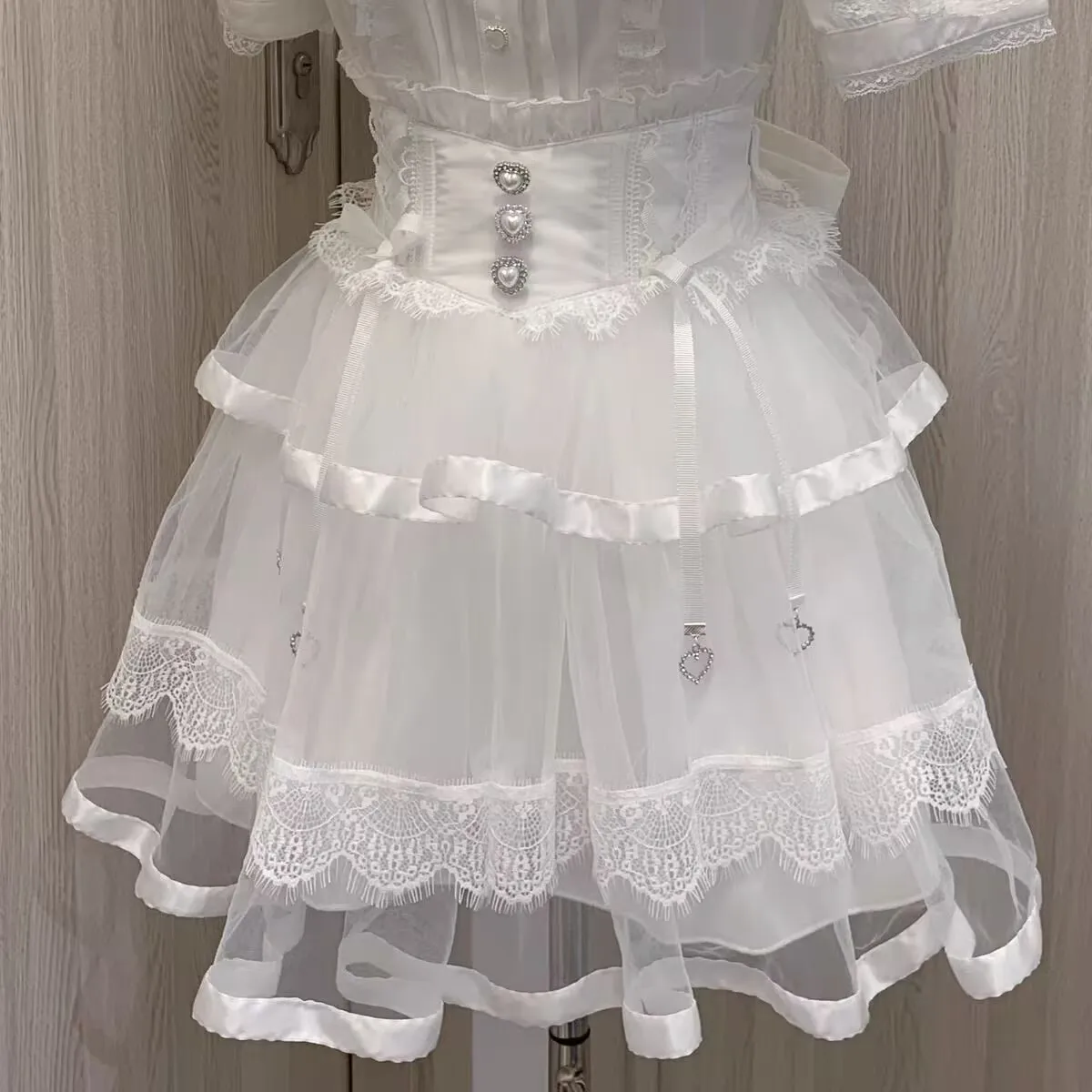 Japanese Gothic Style Rhinestone Lolita Mini Skirt Women Punk Slim Bandage Cake Skirt Kawaii Girls Mesh Y2k Skirts Faldas Mujer