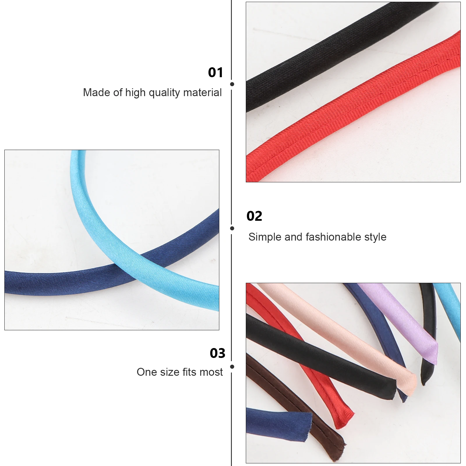 

8pcs Kids Hairband Children Headband Simple Hoop Cloth Accessories Lightweight Comfortable Candy Colors Christmas Party Gifts