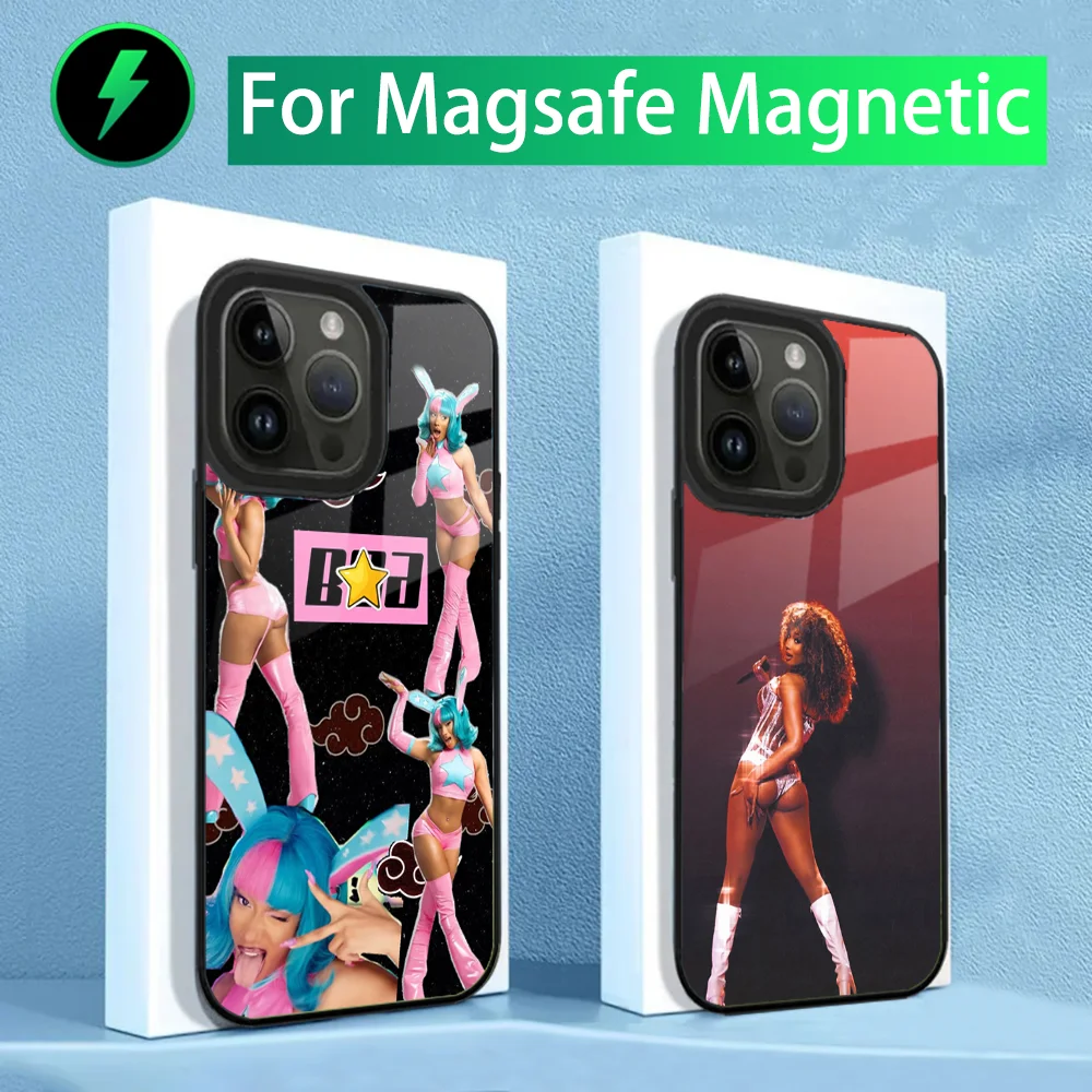 

M-Megan Thee S-Stallion Phone Case For iPhone 16,15,14,13,12,11,Plus,Pro,Max Mini Magsafe Magnetic Wireless Charging