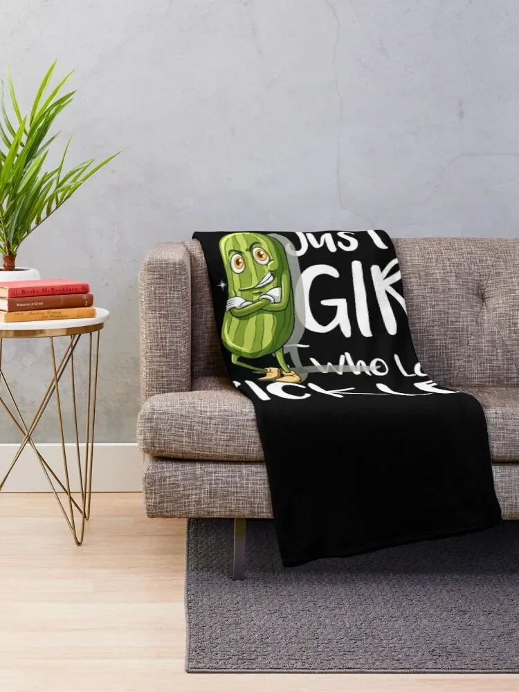 Just a Girl Who Loves Pickles T-Shirt, Funny Pickle Shirts, Cute Pickle Tee, Pickle Lover Gift TShirt, Birthday, G Throw Blanket