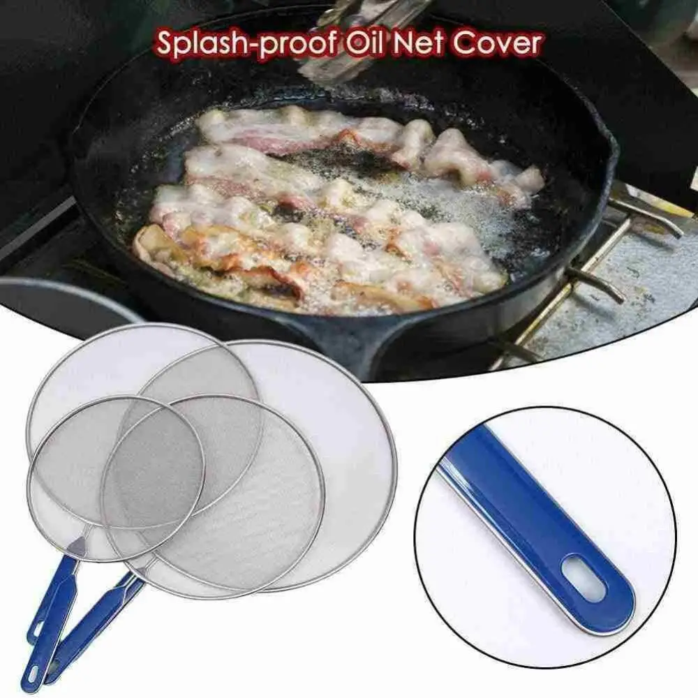 

Cooking Frying Stainless Steel Anti Splatter Guard Oil Net Grease Splatter Screen Pan Mesh Guard Screen Splash Cover