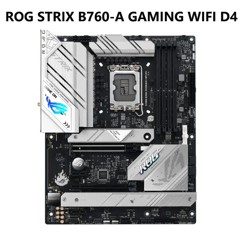 

ASUS ROG STRIX B760-A GAMING WIFI D4 Motherboard for Intel CPU, PCIe 5.0 Bandwidth for Graphics Cards, WiFi 6E USB3.2 GEN 2X2