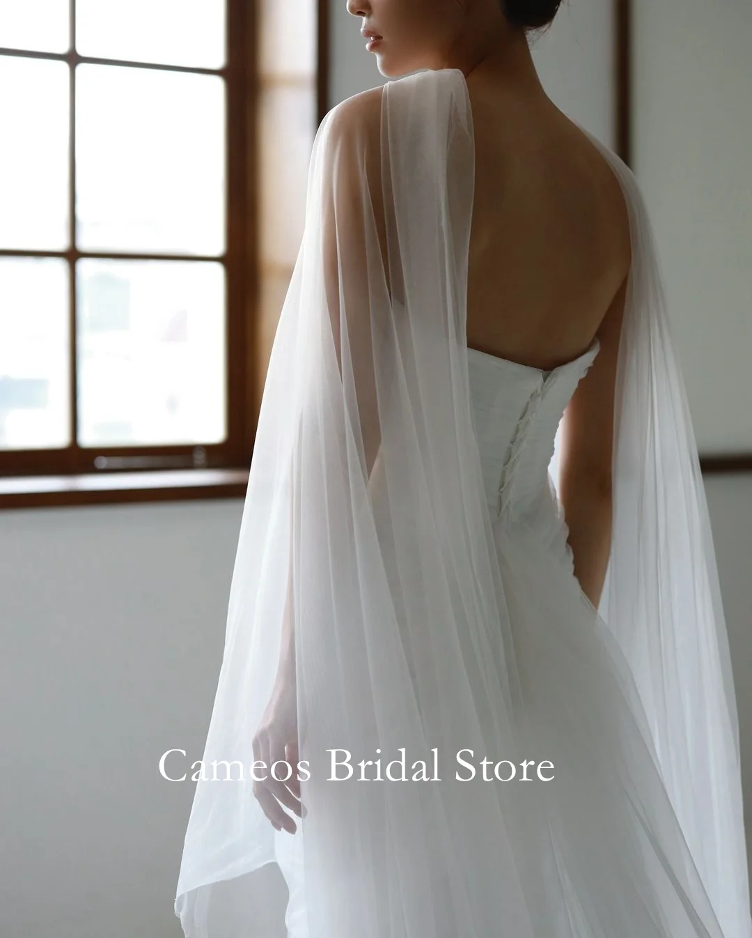 Colavis Asta Korean Strapless Mermaid Wedding Dress Tulle Ruched Customized Bride Dress 웨딩드레스 Photoshoot  Wedding Gown Bridal