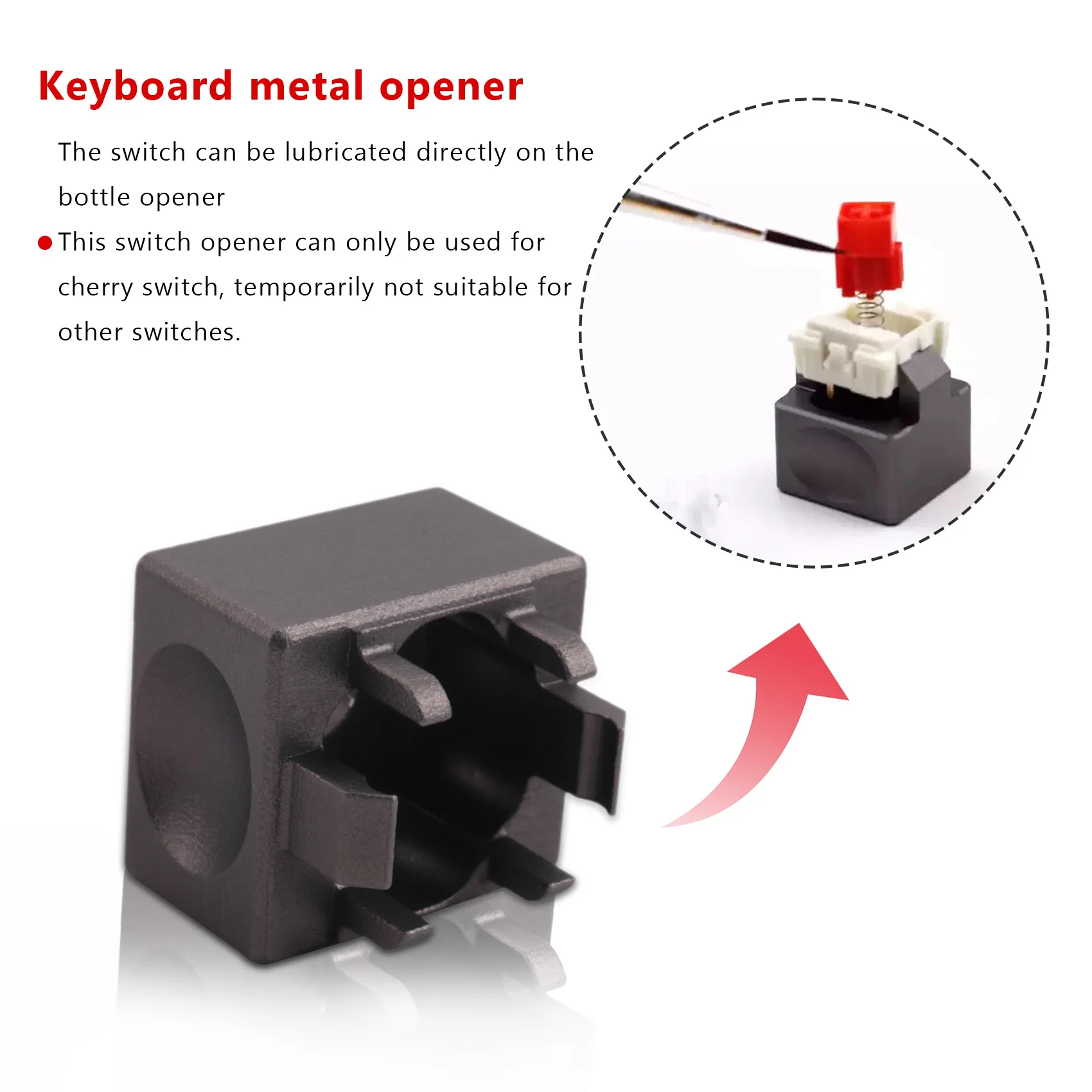 

Новый показано-металлический открывалка для переключателей, смазочный комплект, механические колпачки для клавиш, открывалка из алюминиевого сплава, мгновенно для переключателей Cherry Mx