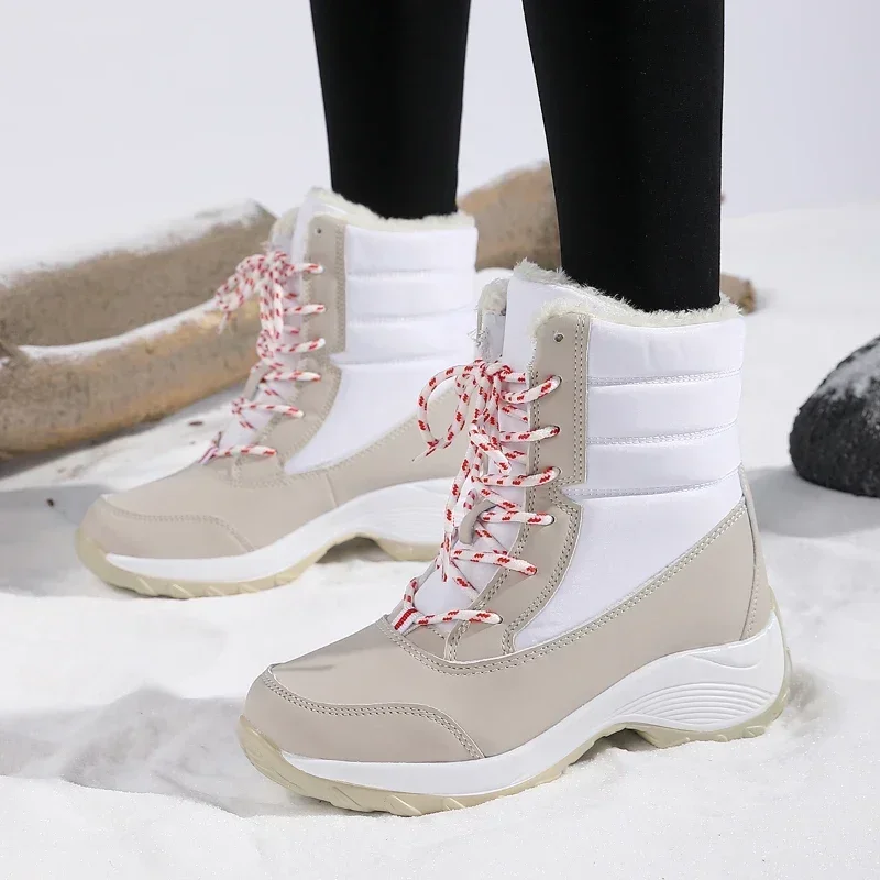 Women's Ankle Boots Winter Unisex High Top Warm Thick Soled Shoes Winter Anti Slip Waterproof Shoes 2025 New Fashion Snow Boots