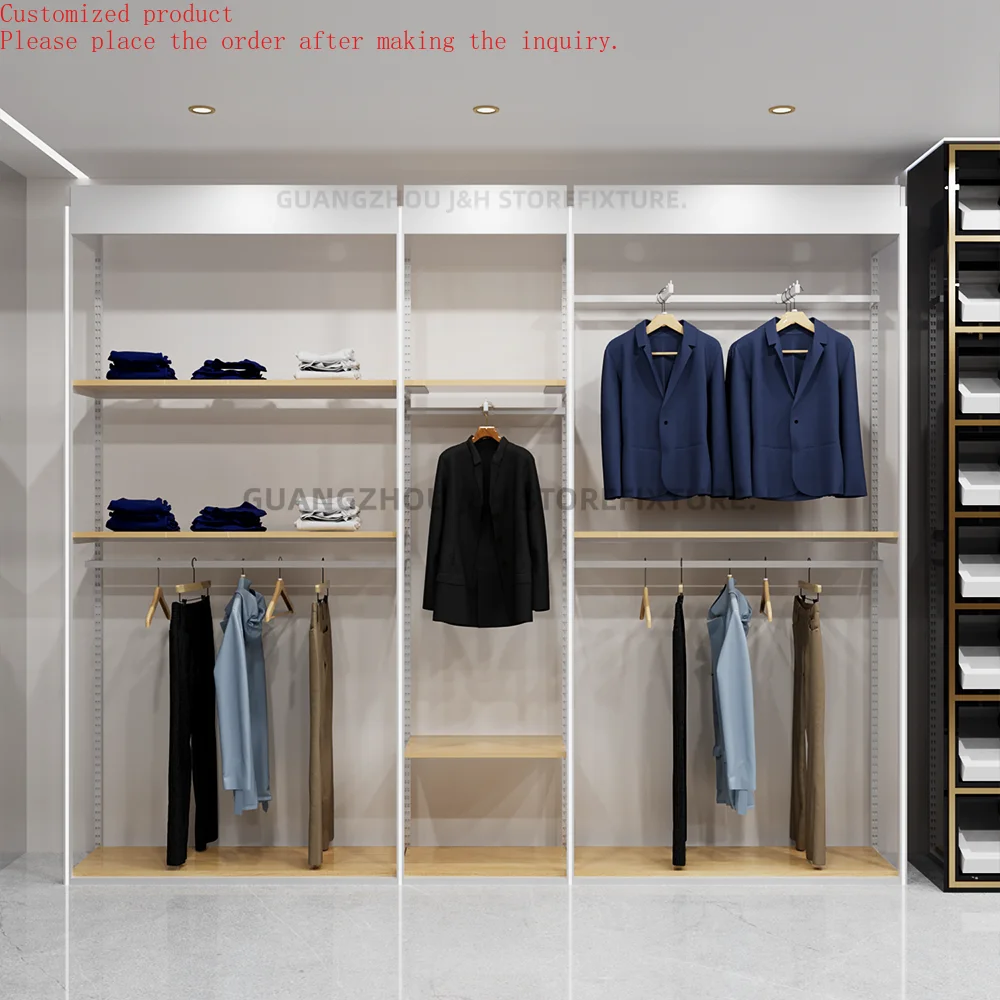 

Custom.Custom .Custom.Garment Shop Fittings Custom Metal Hanging Clothes Display Racks Gold Display Stand Clothing Rack for Bout