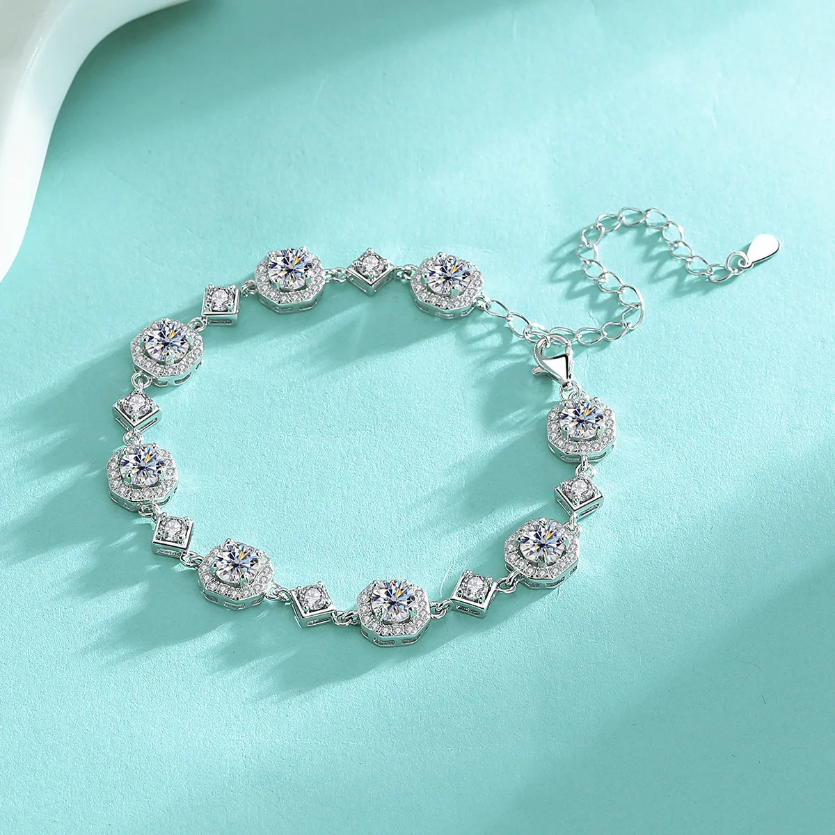 

Fine Moissanite Bracelets for Women Premium Original Platinum Pt950 Jewelry Light Luxuey Women's 4ct Moissanite Bracelet