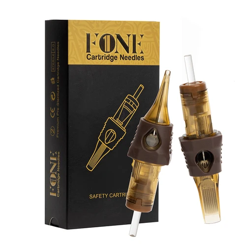 20 unids/caja FONE agujas de cartucho de tatuaje desechables delineador redondo aguja de tatuaje de seguridad esterilizada desechable para máquinas de tatuaje