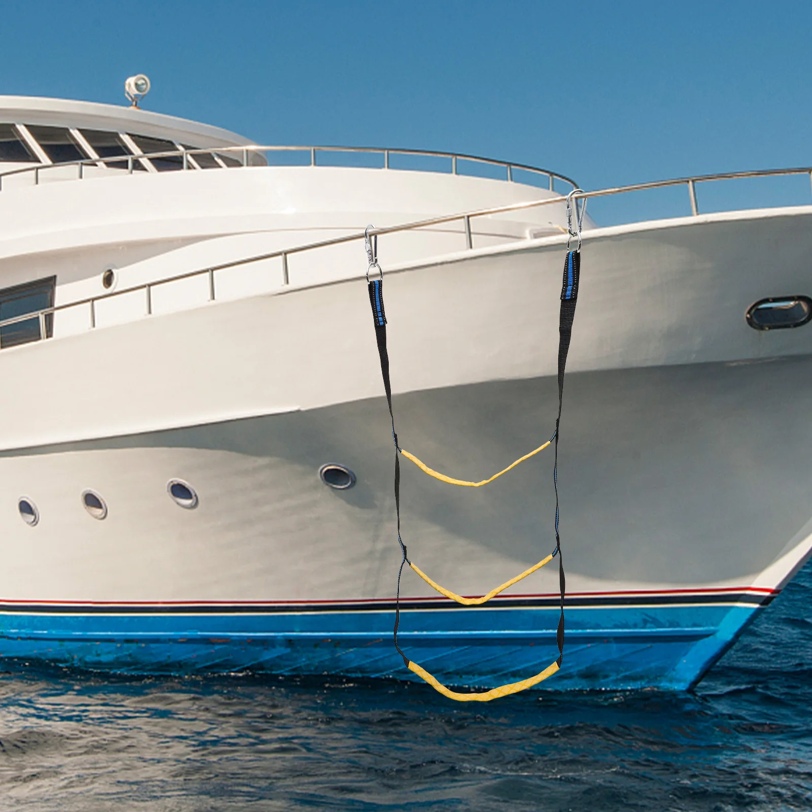 

Inflatable Boat Boarding Ladder Professional Portable Lightweight for Kayak Canoe Climbing Rope Ladder Use